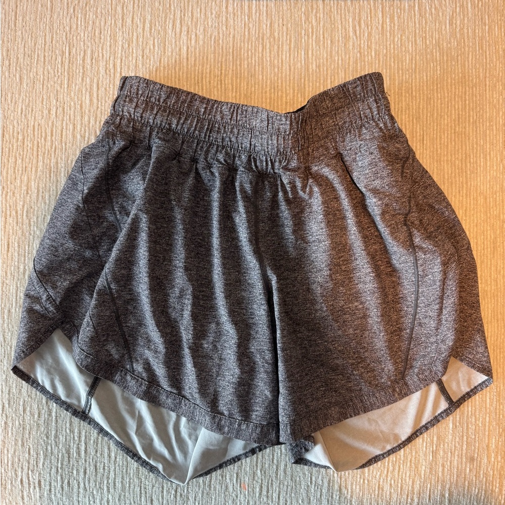 lululemon athletica Heathered Charcoal Layered Running Shorts